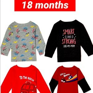 18 month boy tops cars, fire trucks